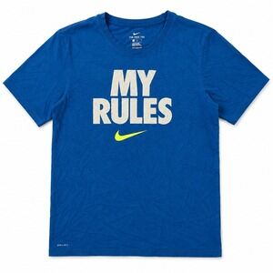 Nike T-Shirt Boys Large Blue Excellent My Rules Dri-Fit Graphic Athletic Tee